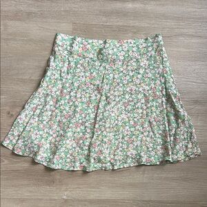 Elodie Pink and Green Skater Mini Skirt